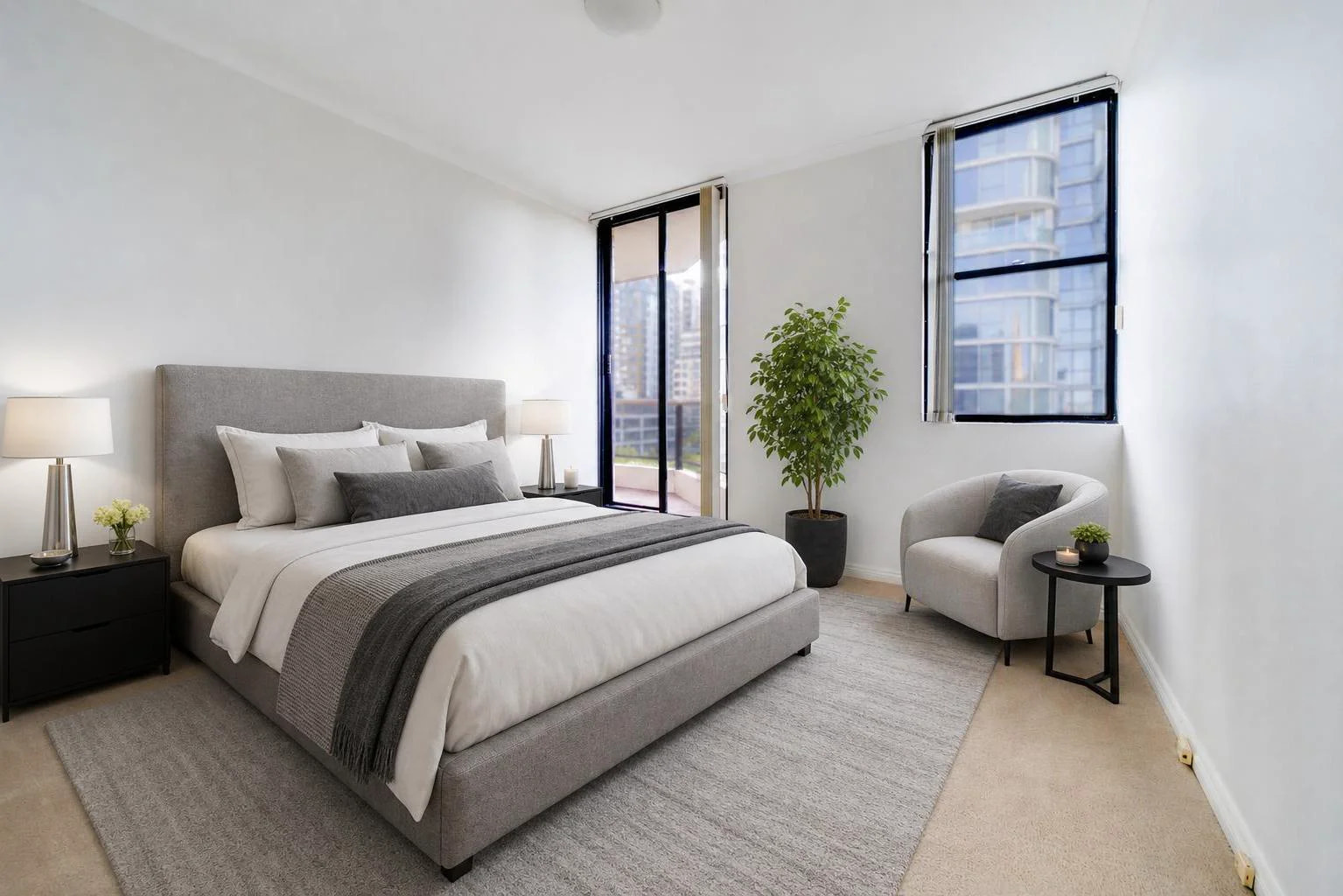 Bedroom: Modern, after editing